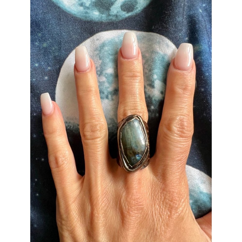Dragons Eye FLASH Labradorite Ring 6, 6.5, 7, 7.5, 8 - Picture 4 of 8